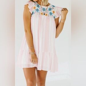 Blu Pepper Embroidered Mini Dress